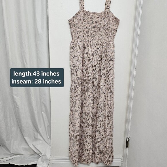 NWT Dokotoo Mauve & Floral Smocked Wide Leg Jumpsuit Size 2XL - Picture 1 of 9